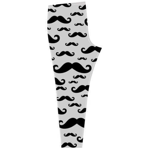 Black handlebar MUSTACHE / MOUSTACHE pattern Cassandra Women's Leggings (Model L01)