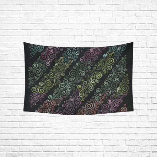 Psychedelic pastel Cotton Linen Wall Tapestry 60"x 40"