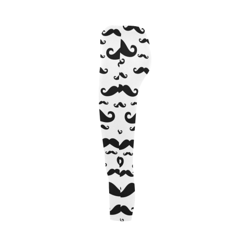 Black handlebar MUSTACHE / MOUSTACHE pattern Capri Legging (Model L02)
