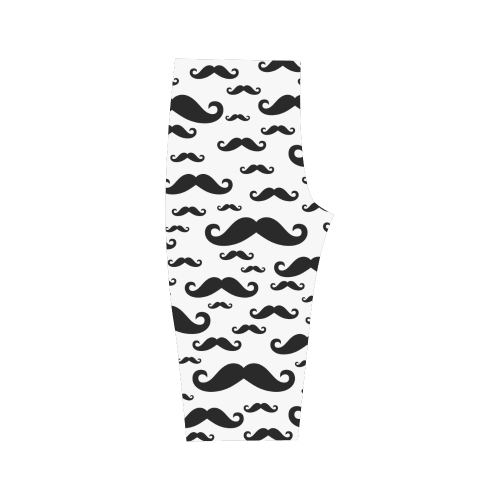 Black handlebar MUSTACHE / MOUSTACHE pattern Hestia Cropped Leggings (Model L03)