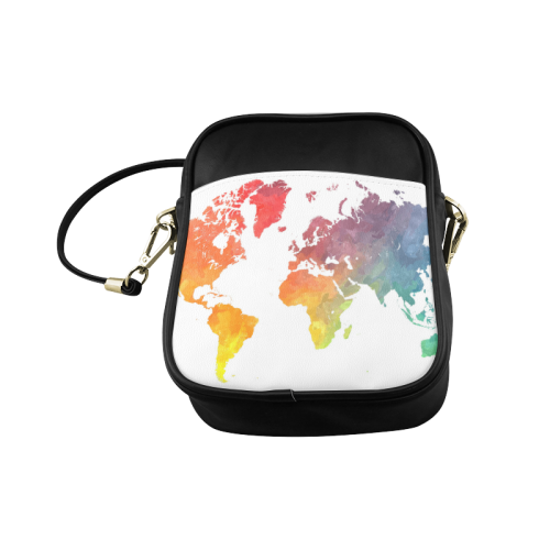 world map 15 Sling Bag (Model 1627)