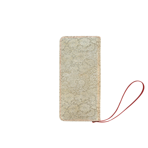 Old CROCHET / LACE FLORAL pattern - beige Women's Clutch Wallet (Model 1637)