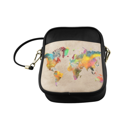 world map 17 Sling Bag (Model 1627)