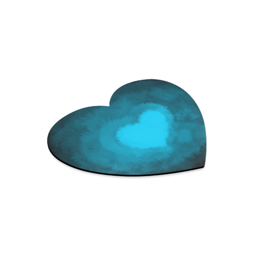 Blue Fluffy Heart Heart-shaped Mousepad