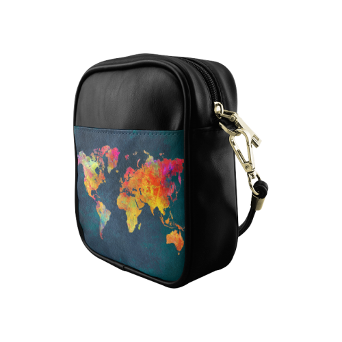 world map 16 Sling Bag (Model 1627)