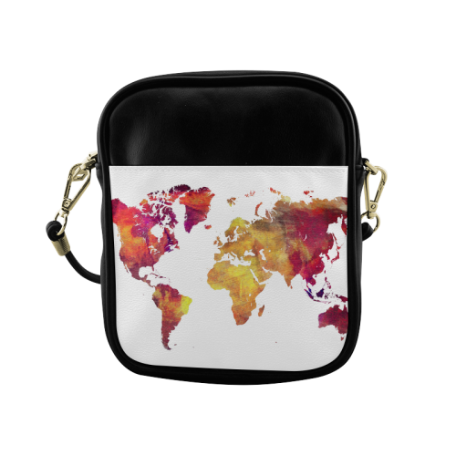 world map 13 Sling Bag (Model 1627)