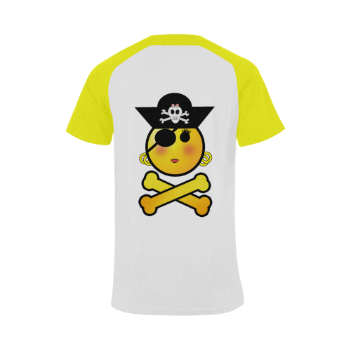 Pirate Emoticon - Smiley Emoji Girl Men's Raglan T-shirt (USA Size) (Model T11)