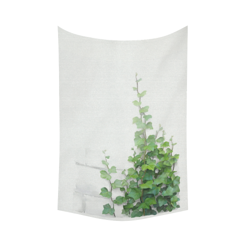 Watercolor Vines, climbing plant Cotton Linen Wall Tapestry 60"x 90"