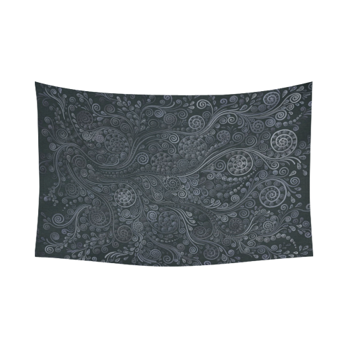 Soft Blue 3D Ornamental Cotton Linen Wall Tapestry 90"x 60"