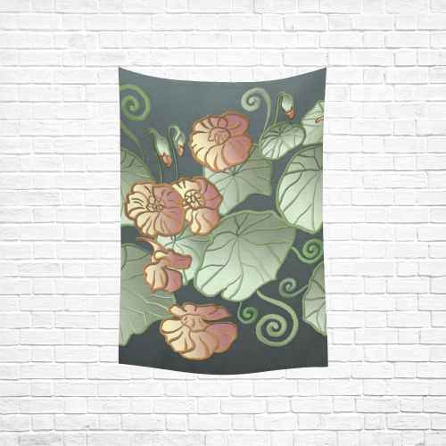Art Nouveau Garden Cotton Linen Wall Tapestry 40"x 60"