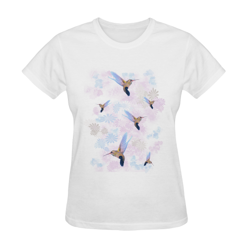 Hummingbirds Pastel Sunny Women's T-shirt (Model T05)