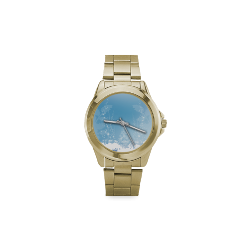 christmas design in blue and white Custom Gilt Watch(Model 101)