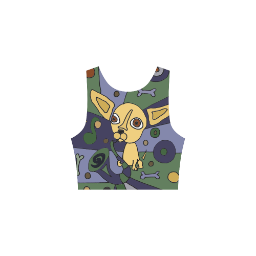 Artistic Funny Chihuahua Playing Saxophone Abstract Atalanta Sundress (Model D04)