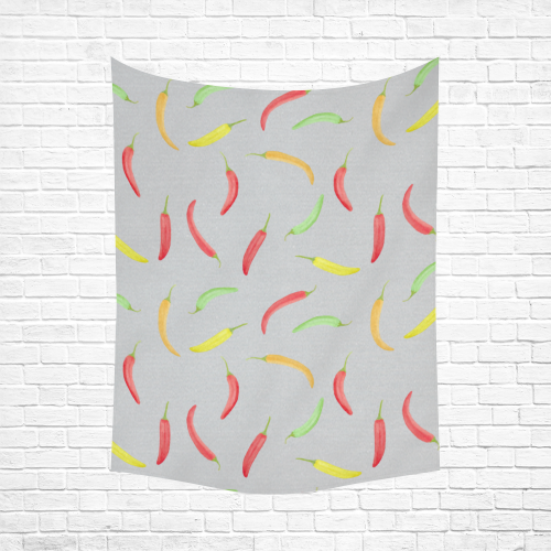 Chilli Peppar Cotton Linen Wall Tapestry 60"x 80"