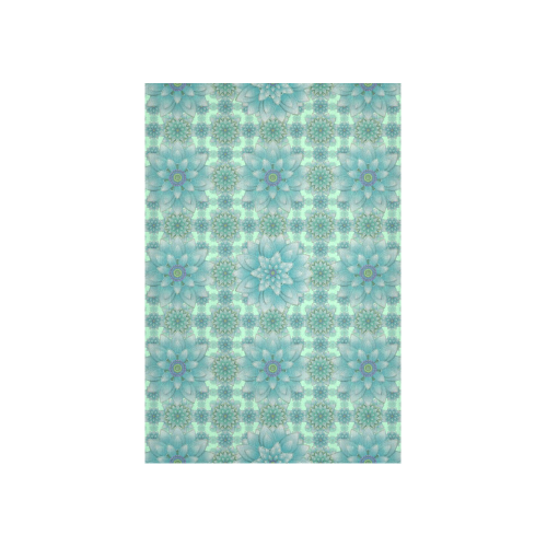Turquoise Happiness Cotton Linen Wall Tapestry 40"x 60"