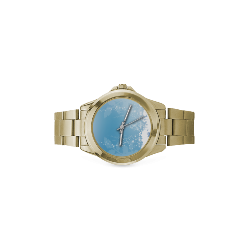 christmas design in blue and white Custom Gilt Watch(Model 101)