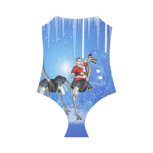 Funny ostrich with Santa Claus Strap Swimsuit ( Model S05)