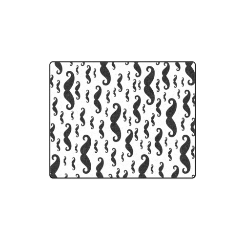 Black handlebar MUSTACHE / MOUSTACHE pattern Blanket 40"x50"
