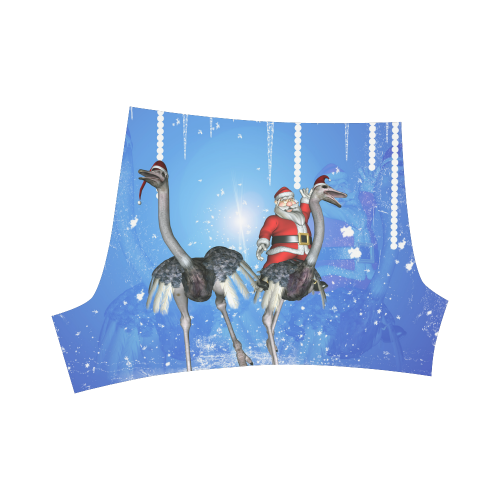 Funny ostrich with Santa Claus Briseis Skinny Shorts (Model L04)