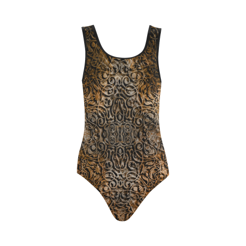 brown Vest One Piece Swimsuit (Model S04)