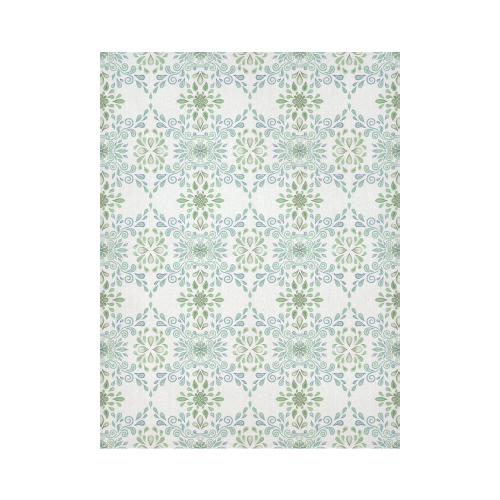 Blue and Green pattern Cotton Linen Wall Tapestry 60"x 80"