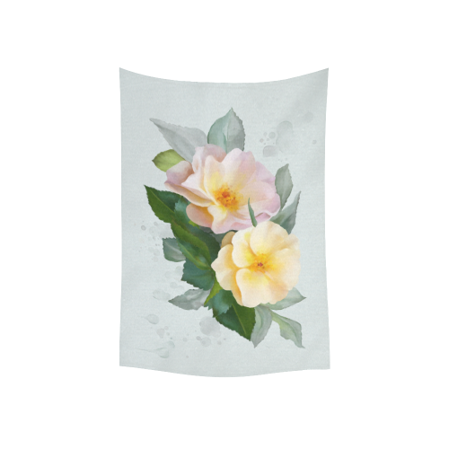 Wild Roses Cotton Linen Wall Tapestry 40"x 60"