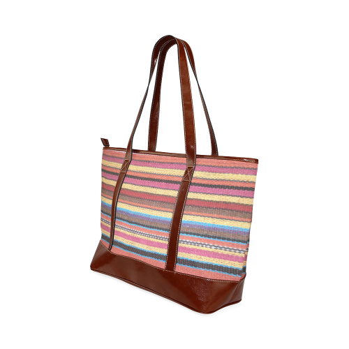 Traditional WOVEN STRIPES FABRIC - colored Tote Handbag (Model 1642)