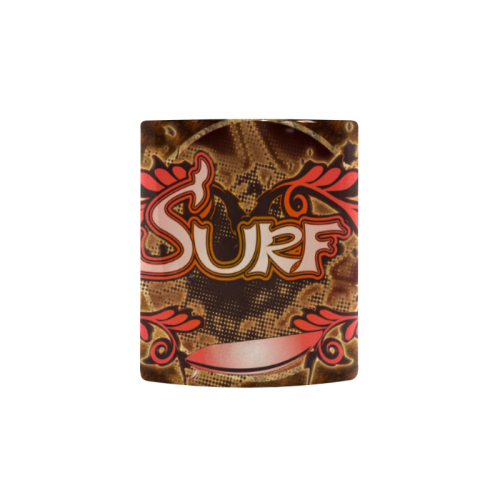 Surfing, surf design with surfboard Custom Morphing Mug