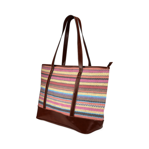 Traditional WOVEN STRIPES FABRIC - colored Tote Handbag (Model 1642)