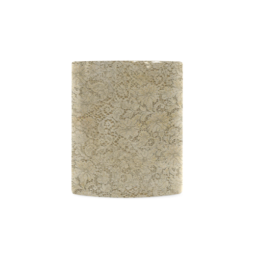 Old CROCHET / LACE FLORAL pattern - beige White Mug(11OZ)