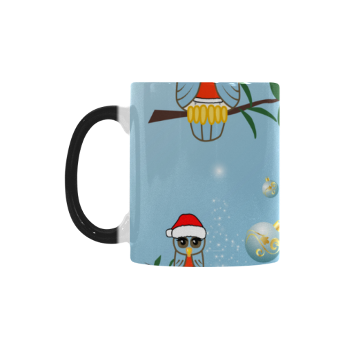 Cute cartoon christmas owls Custom Morphing Mug