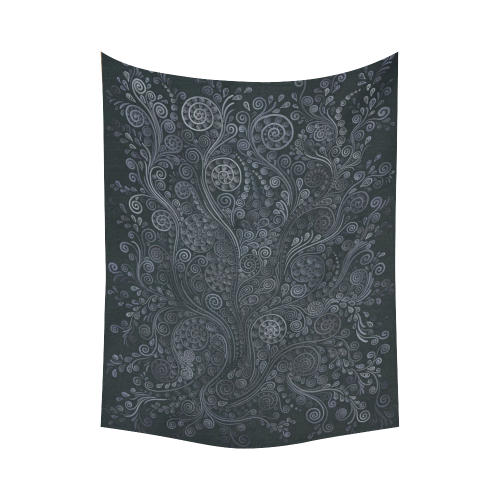 Soft Blue 3D Ornamental Cotton Linen Wall Tapestry 60"x 80"