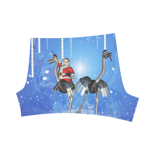 Funny ostrich with Santa Claus Briseis Skinny Shorts (Model L04)