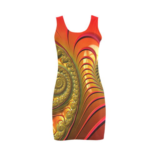 Tequila Sunrise Fitted Dress Medea Vest Dress (Model D06)