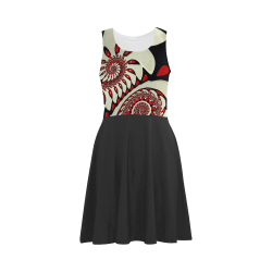 Red Black & White Spiral Sundress Atalanta Sundress (Model D04)