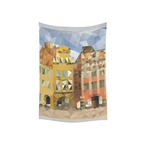 Fairy Tale Town Cotton Linen Wall Tapestry 40"x 60"