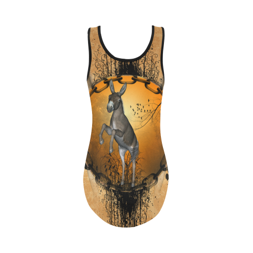 Funny donkey Vest One Piece Swimsuit (Model S04)