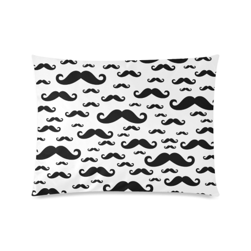 Black handlebar MUSTACHE / MOUSTACHE pattern Custom Zippered Pillow Case 20"x26"(Twin Sides)