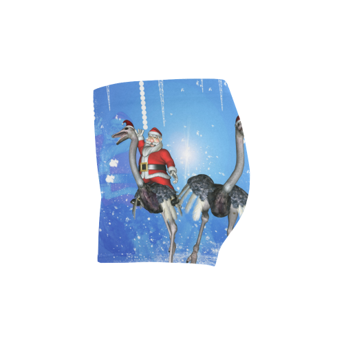 Funny ostrich with Santa Claus Briseis Skinny Shorts (Model L04)