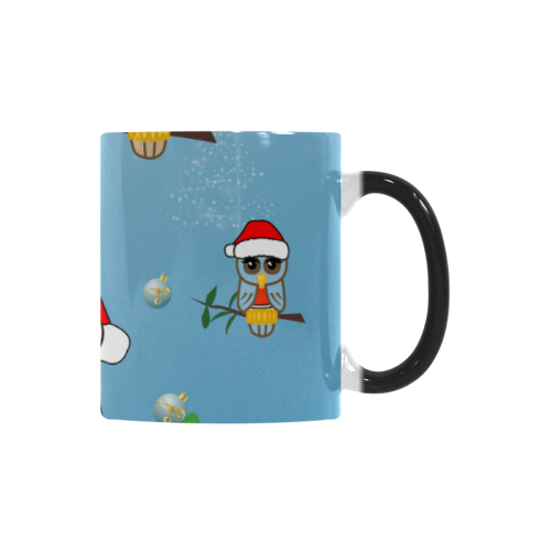 Cute cartoon christmas owls Custom Morphing Mug