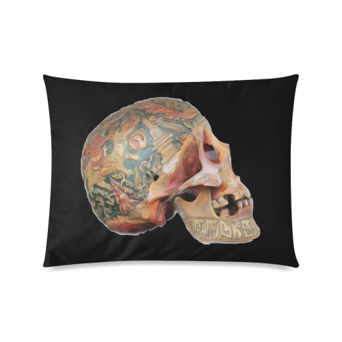 Colored Human Skull Custom Zippered Pillow Case 20"x26"(Twin Sides)
