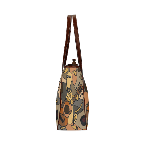 Cool Funny Greyhound Dog Playing Guitar Abstract Classic Tote Bag (Model 1644)
