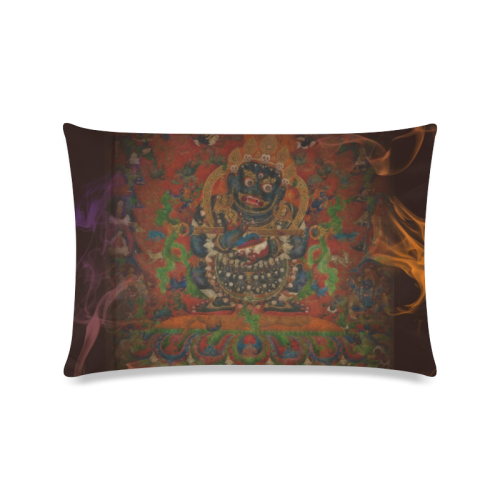 Tibetan Buddhism Mahakala Custom Zippered Pillow Case 16"x24"(Twin Sides)