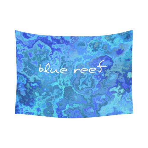 blue reef Cotton Linen Wall Tapestry 80"x 60"