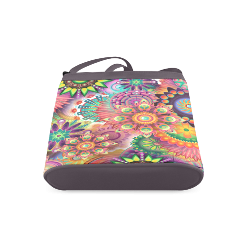 Flowering Fractal Neon Whimsy Crossbody Bags (Model 1613)