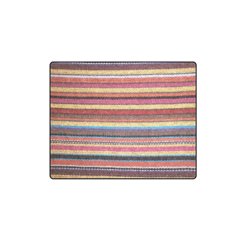 Traditional WOVEN STRIPES FABRIC - colored Blanket 40"x50"