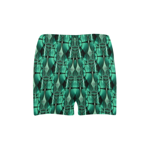 3D Kaleidoscope MOSAIC pattern - ocean green Briseis Skinny Shorts (Model L04)