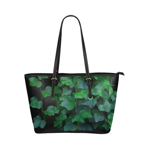 Vines, climbing plant Leather Tote Bag/Large (Model 1651)