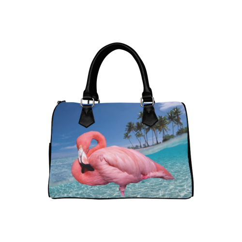 Flamingo and Palms Boston Handbag (Model 1621)