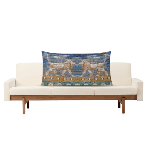 Two Lions And Daisis Mosaic Rectangle Pillow Case 20"x36"(Twin Sides)